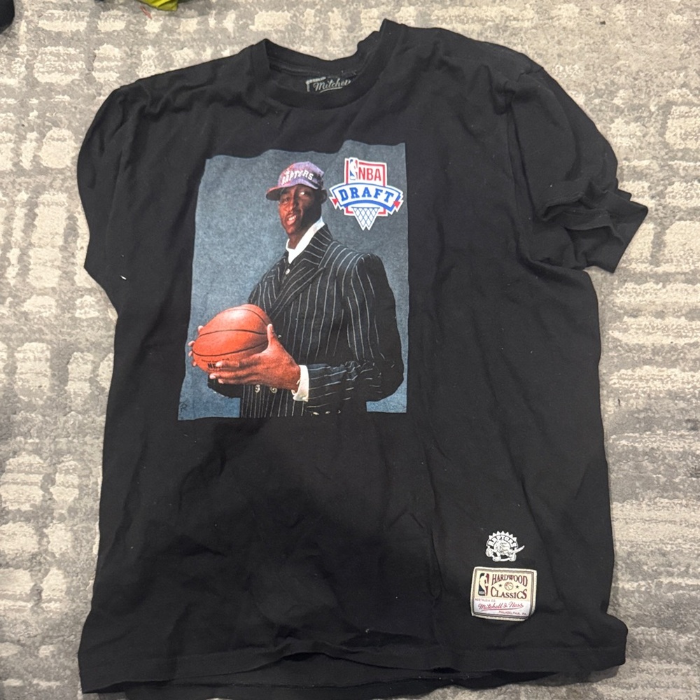 Mitchell & Ness Black NBA Draft Graphic Tee with Multicolor Print